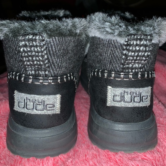 ❤️HEY DUDE DENNY HERRINGBONE BOOTIE; LADIES 9, GREY/BLACK - Picture 7 of 16